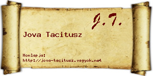 Jova Tacitusz névjegykártya